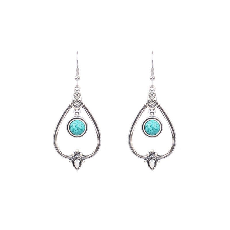 Wholesale Turquoise Fashion Alloy Geometric Earrings